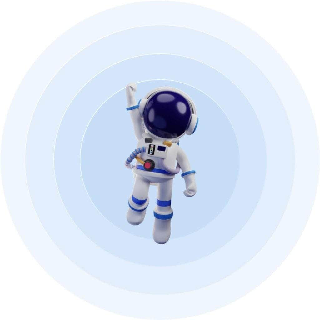 A waving astronaut